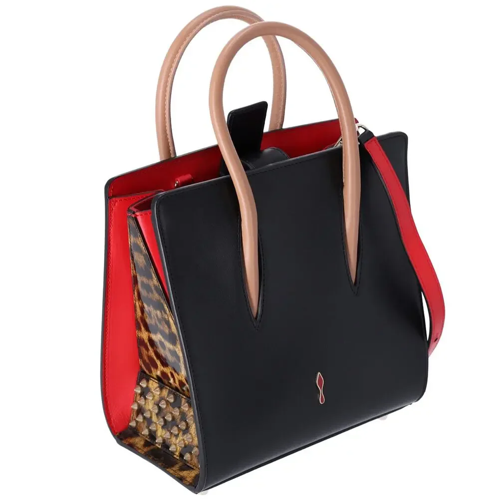 Christian Louboutin Paloma Small Handbag Black Beige Multi Leopard Leather - Picture 6 of 8